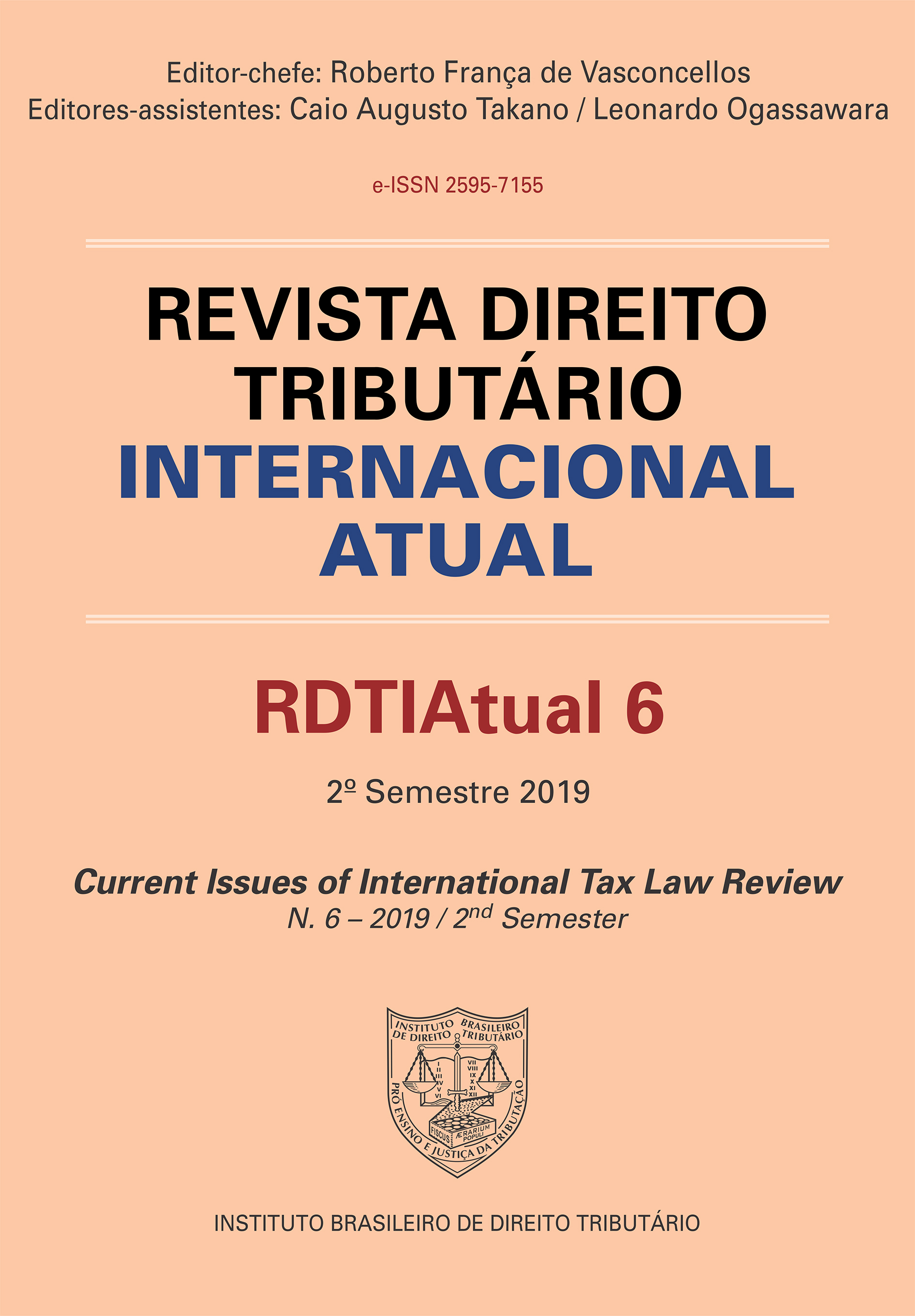 capa revista direito tributário internacional atual número 6